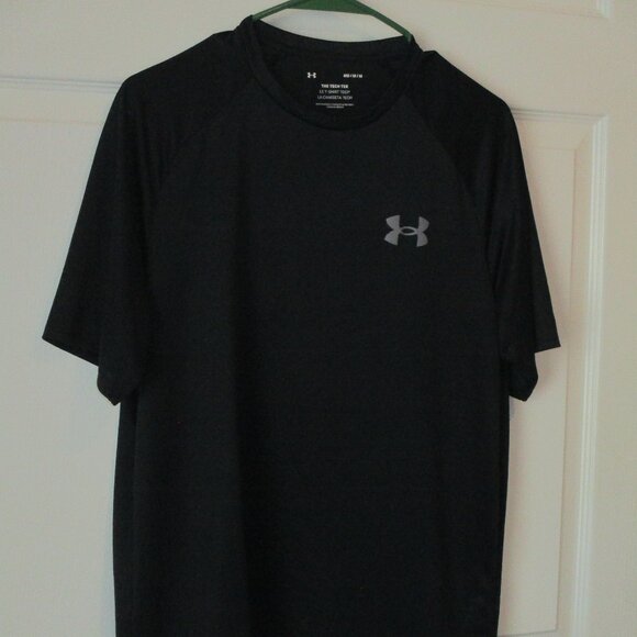 Under Armour Unisex The Tech Tee Shirt Blue Crew Neck Short Sleeve Size Medium - Picture 1 of 3
